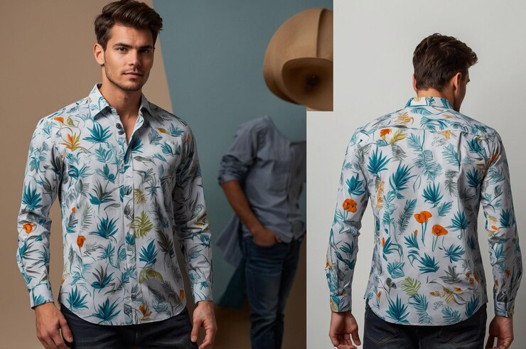 299 rs only flower style casual men shirt long sleeve thesparkshop.in